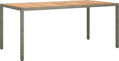 Obrázek produktu pro Zahradní stůl 190 x 90 x 75 cm polyratan a akáciové dřevo šedý