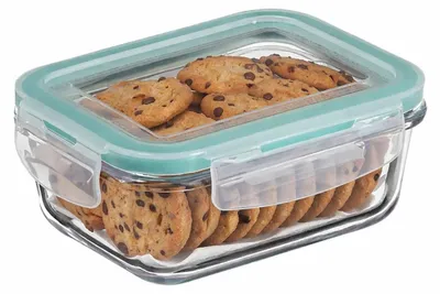 Produktbild von 5Five Frischebehalter mit Deckel - Glas - luftdicht - mit Clips - 18 x 12 x 6 cm - 800 ml
