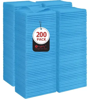 Immagine prodotto di Salviette in microfibra riutilizzabili, senza pelucchi, 200 pezzi, 29,2 x 29,2 cm, colore blu
