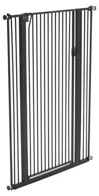 Produktbild von SucceBuy Treppenschutzgitter, 740–1050 mm Breite einstellbar, 1420 mm Höhe, Türschutzgitter mit Druck- und Wandmontage-Set, 33 mm Gitterabstand, geeignet für Treppen, Türrahmen und Wohnbereiche, Schwarz