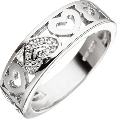Produktbild von Gr. 64 Damen Ring Herz Herzen 925 Sterling Silber mit Zirkonia Silberring