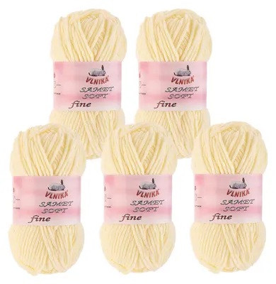 5 x 100g Strickgarn Samet Soft Fine vanille