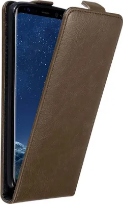 Image de Cadorabo Housse pour Samsung Galaxy S8 Housse de protection en brun Flip Etui Housse de téléphone portable Case Cover