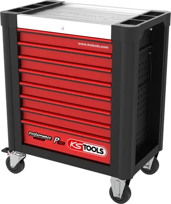 Produktbild von KS TOOLS PERFORMANCEplus P10 BLACK/ROT Wózek warsztatowy z 8 szufladami - 873.0008