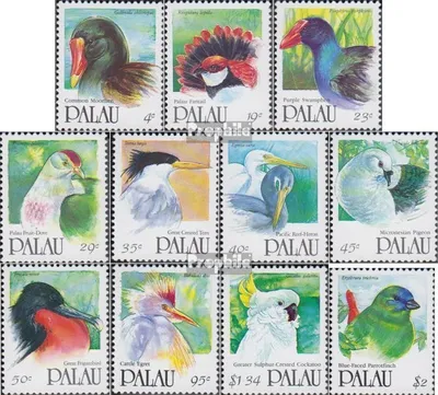 Produktbild von Briefmarken Palau-Inseln 1991 Mi 427A-437A (kompl.Ausg.) postfrisch Freimarken: Vögel