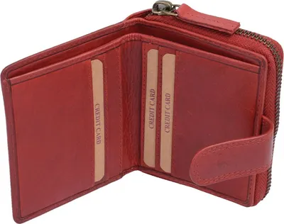 Produktbild von schicke Geldbörse Damen Leder Portemonnaie, cherry