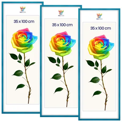 Produktbild von MG Design 3er Set Bilderrahmen Türkis 35x100 cm - Posterrahmen Echtholz mit Acrylglas, verstärkte Wandaufhängung, hoch/quer