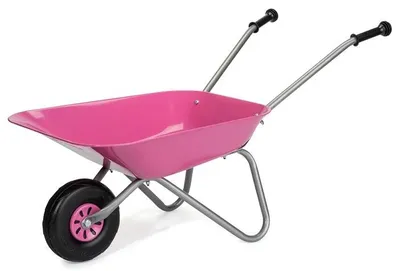Image de Brouette metal enfant rose / grise - rolly toys - jouet jardinage