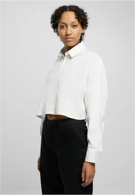 Produktbild von Urban Classics - Damen Cropped Oversized Bluse - WHITE - 3XL