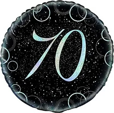 Produktbild von Unique Party - Glitzer - Folienballon, 70. - Folie SG23982 (Einheitsgröße) (Schwarz/Silber)