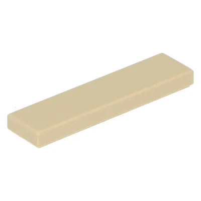 A single beige LEGO brick on a white background.