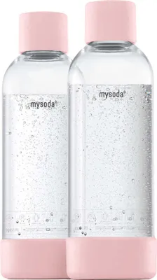 Produktbild von Mysoda Wasserflaschen aus erneuerbarem Biokomposit - rosa, 2 x 1 Liter