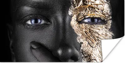 Produktbild von MuchoWow® Poster Frau - Gold - Schwarz - Make-up - Luxus 40x20 cm - Poster für die Wand - Poster Schlafzimmer