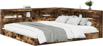 Obrázek produktu pro vidaXL Regálová postel kouřový dub 180 x 200 cm materiál na bázi dřeva