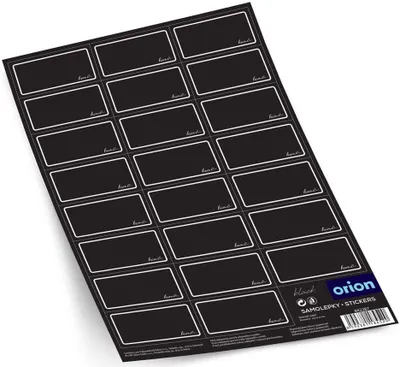 Produktbild von Orion Aufkleber für Gläser selbstklebend Klebe-Etiketten zum Beschriften von Einmachgläsern schwarz 23 Stk.