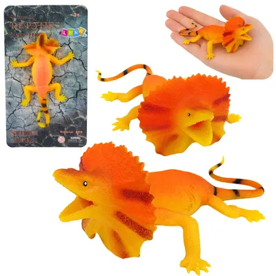 Produktbild von Gummifigur Halsbandechse, dehnbar, realistisch, 19 cm