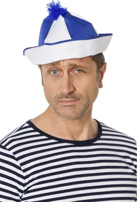 Image de Boland 95804, Chapeau de costume, adulte, tout e, polyester, bleu, blanc, 41 g