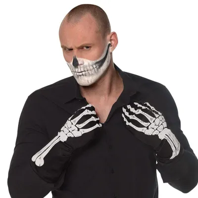 Productafbeelding van Halloween Handschoenen Skelet XL Boland