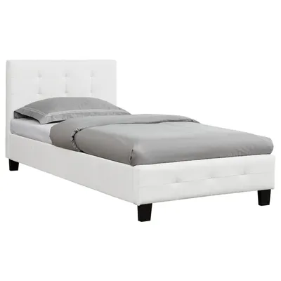 Produktbild von Polsterbett OHIO Bettgestell 90 x 200 cm Einzelbett Designbett inklusive Lattenrost Textilbezug in weiß