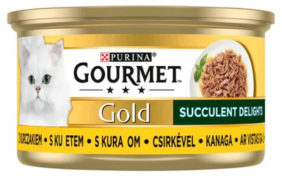 Produktbild von Purina Gourmet Gold mit Huhn 85g Nassfutter für Katzen Succulent Delights