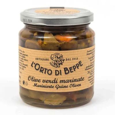 Produktbild von Grüne Oliven mariniert 314 ml. - L'Orto di Beppe