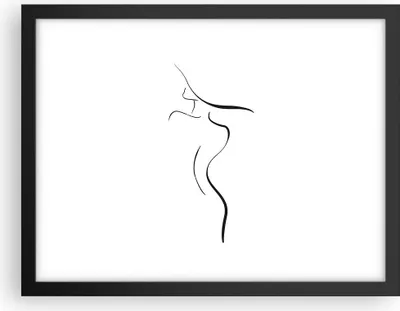 Produktbild von Gerahmtes Poster - Schwarzer Rahmen - Minimalismus Frau Hut - 40x30 cm - Wand Bild - Wanddeko - Wandbilder - Kunstposter - Wandposter - Bilderrahmen - Bilder - Kunstdruck - P2BAA40x30-4908