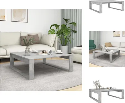 Image de vidaXL Table basse gris béton 100x100x35 cm Bois composite - Tables basses