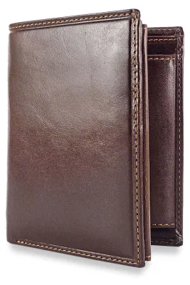 Obrázok produktu pre Pánska peňaženka značky Visconti, vyrobená z prírodnej kože, hnedá, s technológiou RFID, rozmer 12x9 cm