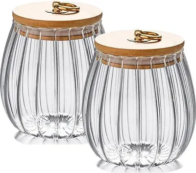 Produktbild von 700ml Glasbehälter mit Deckel für Kaffee, Tee, Kräuter, Süßigkeiten, 2er Set