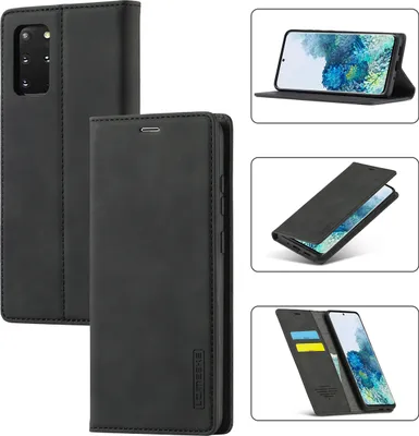 Produktbild von Galaxy S20 FE Hülle, Standfunktion Kartenfach Wallet Leder Schutzhülle für Samsung Galaxy S20 FE Schwarz