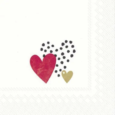 Obrázek produktu pro Ubrousky 25 x 25 cm – LOVE YOU, zlaté a červené