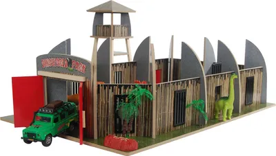 Image de Kids GLOBE Dinoworld Dinopark mit Wachtürmen aus Holz Kinderspielzeug 610820