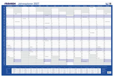 Immagine prodotto di FRANKEN PKV100227 FRANKEN vertikal Jahresplaner, Monatseinteilung 91,0 x 61,0 cm