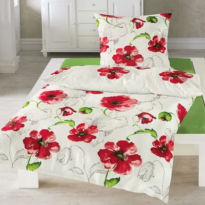 Produktbild von Traumschlaf Seersucker Bettwäsche Mohnblume 155x220 cm + 80x80 cm