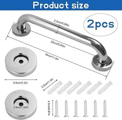 Immagine prodotto di Maniglie per bagno, set da 2 pezzi, bianco