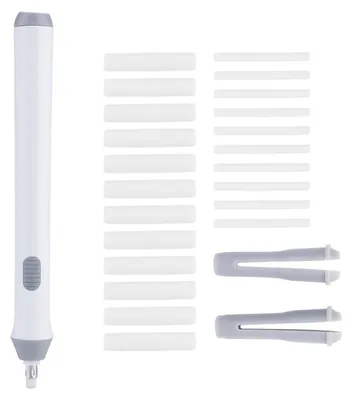 Image de Gomme électrique, fonctionnant sur piles avec 20 pointes de gomme, précise pour les artistes & la technique, blanc