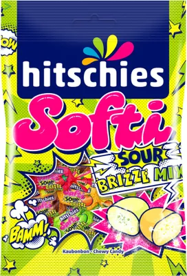 Produktbild von hitschies Softi Sour Brizzl Mix Kaubonbons mit Brausekern 90g