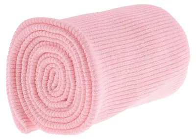 Aufgerolltes geripptes Strickbündchen in Rosa, 16x80 cm – elastischer Bündchenstoff.