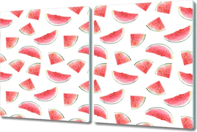 Produktbild von Glas Schneidebrett Herdabdeckplatten Schneideplatten - 2x 40x52 cm - Wassermelone