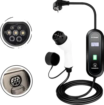 Immagine prodotto di Caricabatterie portatile per veicoli elettrici, potenza 3,5 kW, corrente di carica regolabile, 3,5 kW tipo 2, 3,5 kW tipo 2