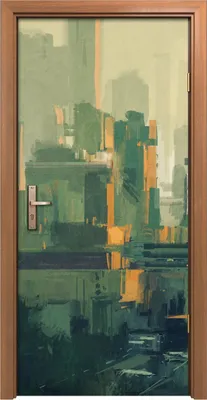 Produktbild von Türposter 90x200 cm Türaufkleber Türtapete Türfolie Klebefolie Wolkenkratzern bei Sonnenuntergang