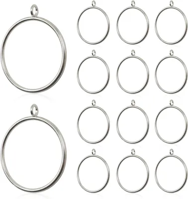 Obrázok produktu pre Krúžky na záclony 63 mm, 14 kusov, s očkami, na tyč, strieborné