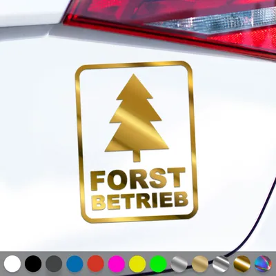 Produktbild von PantherPixel Forstbetrieb Aufkleber Forstwirt Forstarbeiten Sticker Auto Geschenkidee Farbe Chrom-Gold