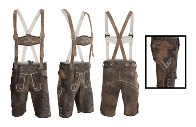 Immagine prodotto di Lederhose uomo   Autentico pantaloni tradizionali premium marrone scamosciato 54