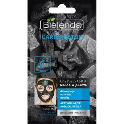 Image de Bielenda Masque au charbon de bois pour peaux sèches et sensibles, 8 g