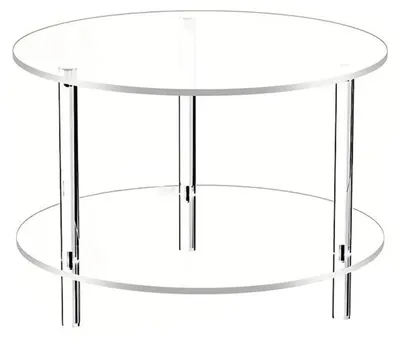 Image de Table d'appoint Ronde à deux niveaux, idéale pour les petits espaces
