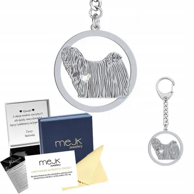 Produktbild von Mejk Jewellery Puli Schlüsselanhänger Silber mit Gravur
