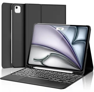 Produktbild von Hülle mit Tastatur für Air 11 Zoll M4 M3 M2 mit Trackpad Kompatibilität Schwarz Schwarz-Hintergrundbeleuchtung Touchpad2