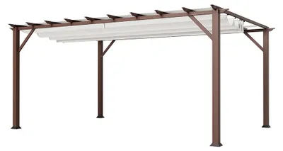 Produktbild von Paragon Outdoor Aluminium Pergola Florenz 1116 Holzoptik dunkelbraun/weiß 350x505x236 cm