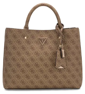 Produktbild von GUESS Meridian II Girlfriend Satchel Bag Latte Logo